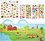 ASTARON Reusable 3D Puffy Sticker Book 88 Pcs Farm Harvest Kids Toy view 3