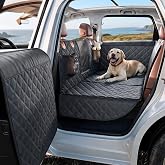 REEVAA 3.0 Hard Bottom Dog Car Seat Cover with Door Protector, L | Black &amp; Orange, 600-lb Dog Backseat Extender, 45% More Room for 2&ndash;4 Dogs, Cushioned, Waterproof, Fits SUVs &amp; Small Trucks
