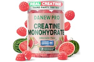 DANEW Pro Creatine Monohydrate Gummies 5000mg for Men & Women, Creatine Monohydrate for Muscle Strength, Muscle Builder, Energy Boost, Pre-Workout Supplement(120 Count)-Watermelon Flavor