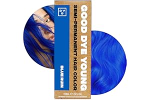 Good Dye Young Semi-Permanent Hair Color, Vegan and Cruelty-Free Blue Hair Dye, Last up to 24 Washes, Non-Damaging Conditioning Hair Color (5FL OZ, Blue Ruin)