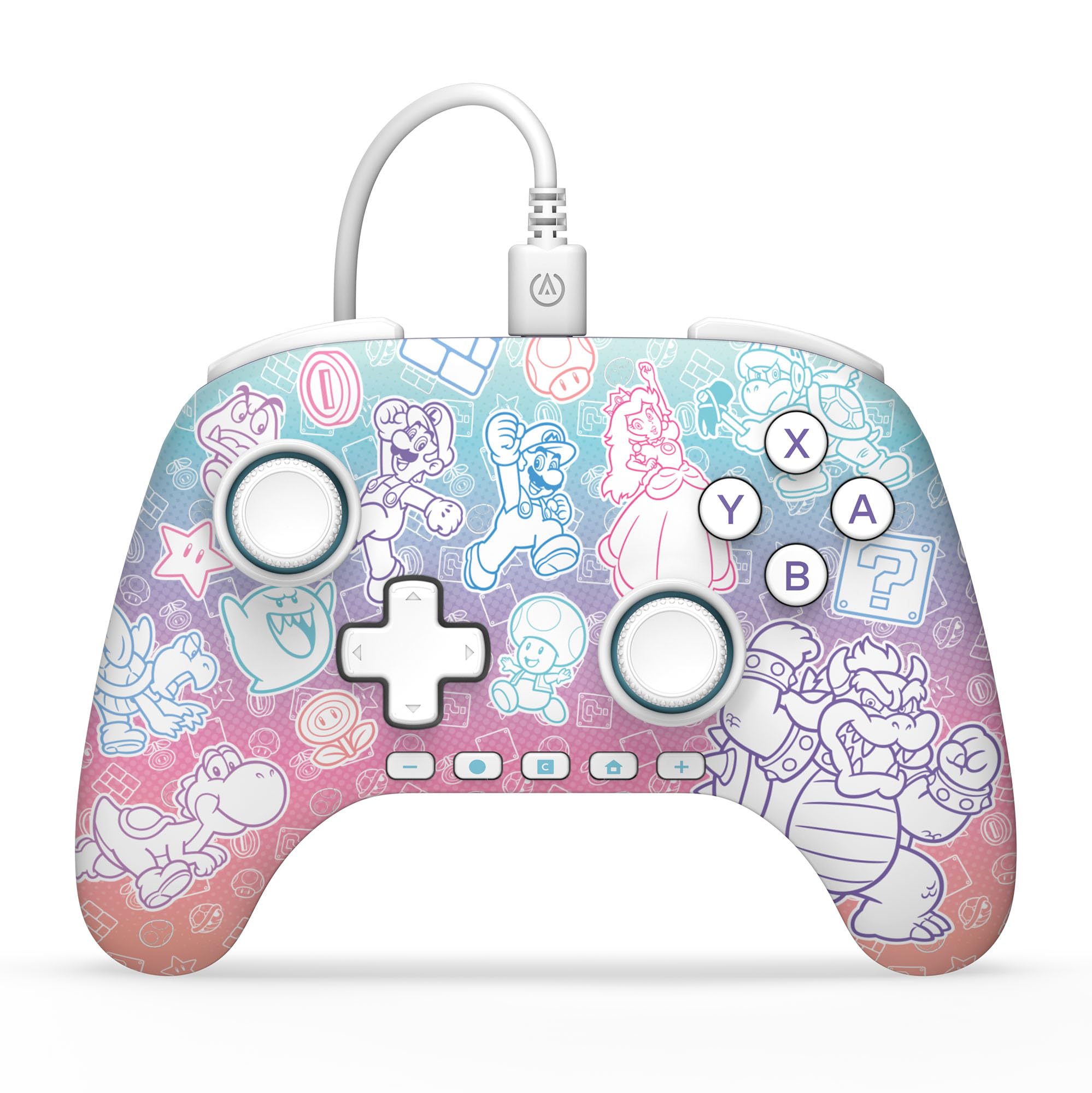 Photo 1 of PowerA Advantage Wired Controller for Nintendo Switch 2 - Mushroom Kingdom, Officially Licensed, Hall Effects, Mappable Buttons, Pro Controller, C Button, On-board Audio Controls