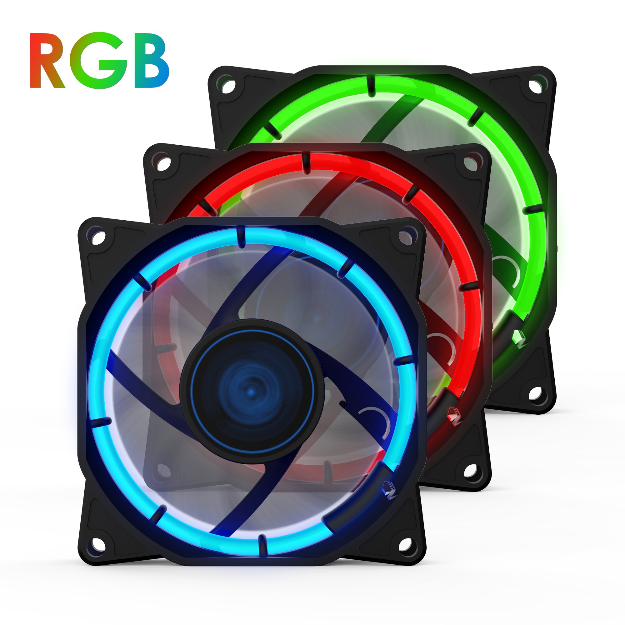 anidees AI HALO triple set 80 mm RGB PC Case Fans for Case Fan, CPU