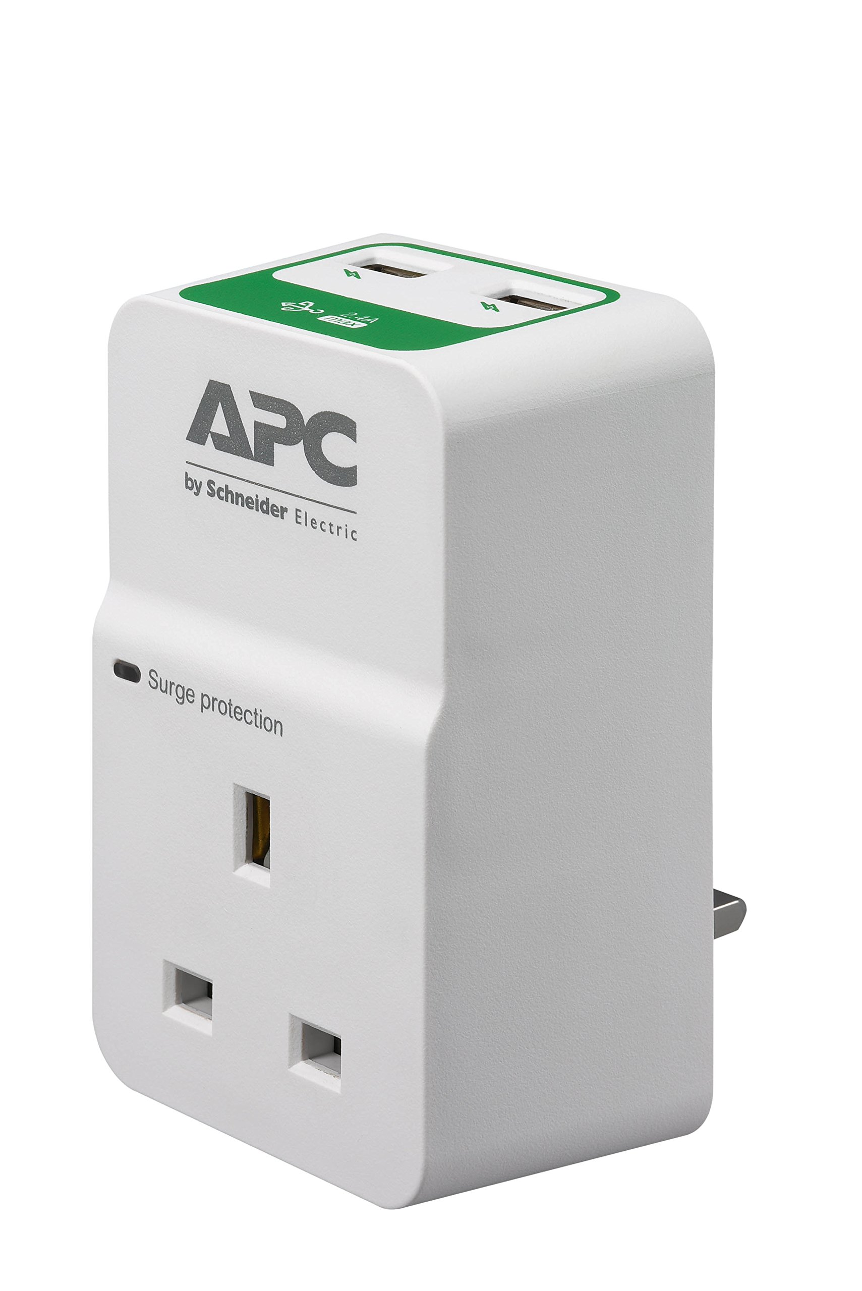 APC Surge Arrest Essential - PM1WU2-UK - 1 outlet - wall plug - 2 USB charging ports, 2.4A, 270C615