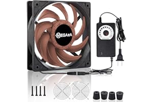 MEGAttA 120mm Cooling Fan with AC Plug,High Speed 2500 RPM Low Noise,Cooling for Receiver,Raspberry, PlayStation, Game Consoles, Fiber Modem, Internet Gateway,Cabinet(Brown,1PCS)