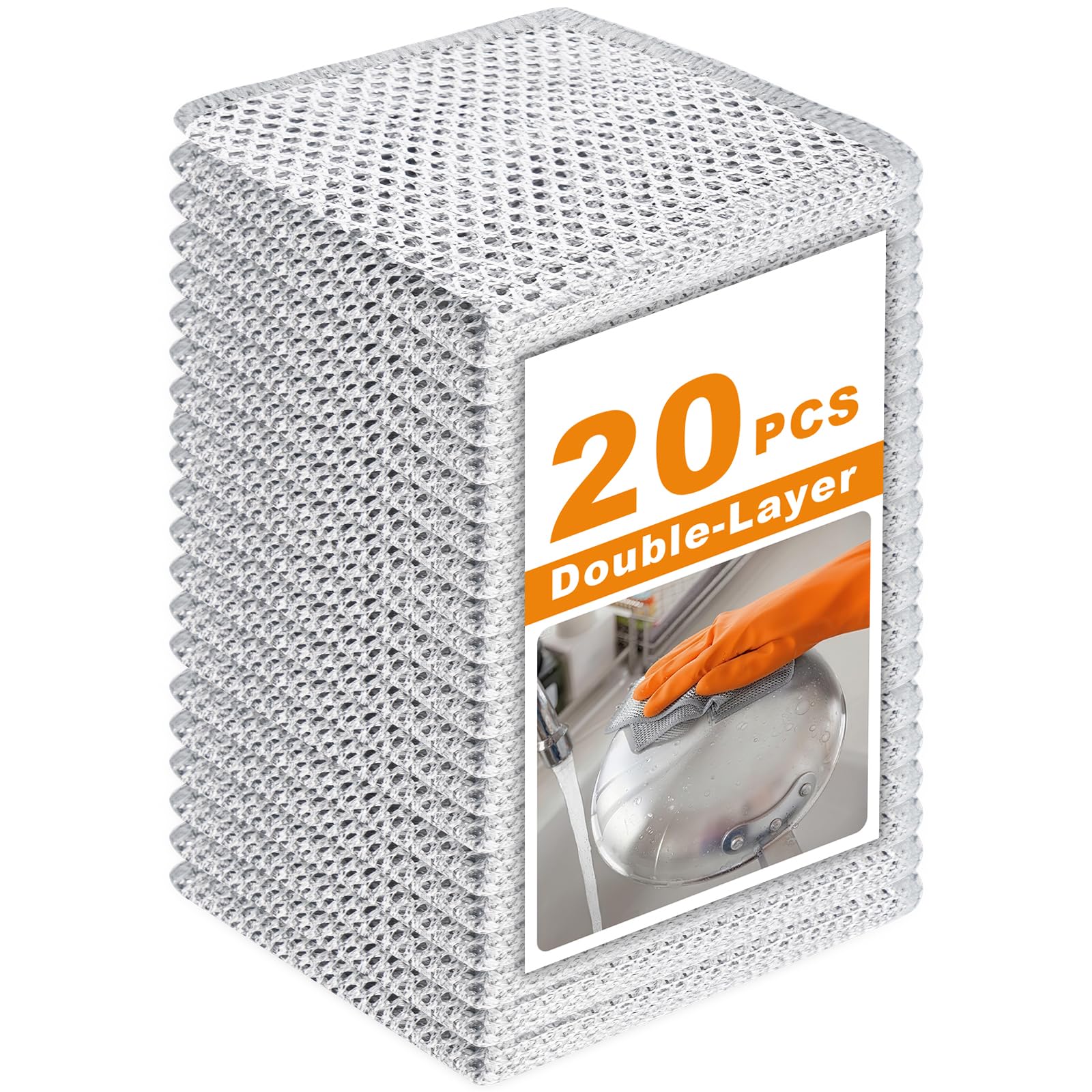 Photo 1 of 20 Pcs New Upgrade 3-Layer Metal Dish Cloth, No Scratches Wire Cleaning Cloth , Reusable Multipurpose Wire Dishwashing Rag for Kitchen Cleaning Cloths,Sinks,Dishes,Stove Top, Dimensions, 7.87“ x 7.87”