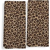 Qeheb Trendy Funky Retro Leopard Kitchen Towels Set of 2, Cheetah Decor Hand Towels for Bathroom, Leopard Print Decorative Dish Tea Towels for Kitchen Decor, Cheetah Bathroom Decor, 16X24In