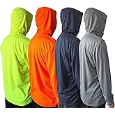 Men UPF 50+ Sun Protection Breathable T Shirt Long Sleeve Workout T-Shirts with Hood