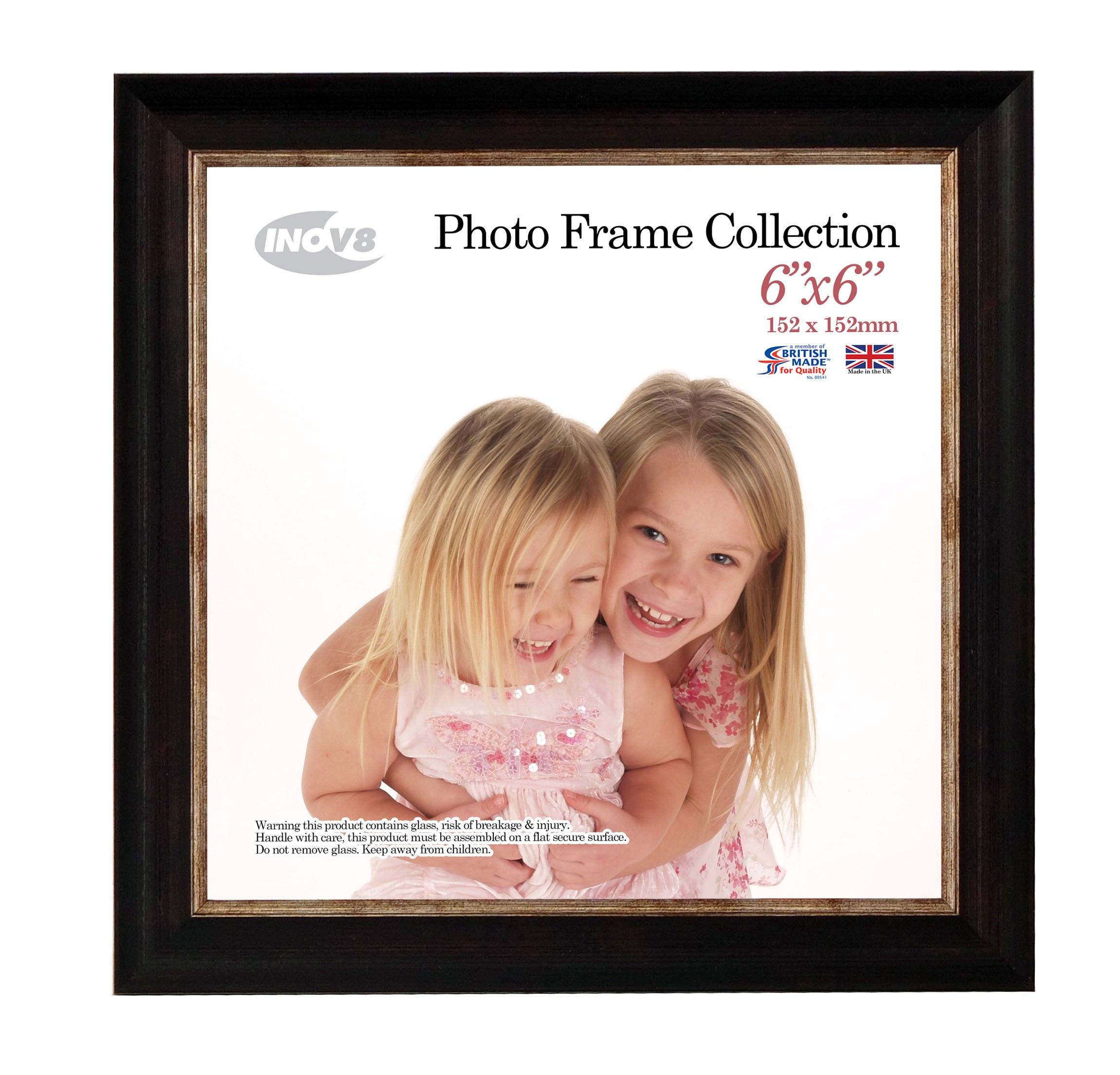 Inov8 6 x 6-Inch Small Photo Frame, Black Wash — image 1