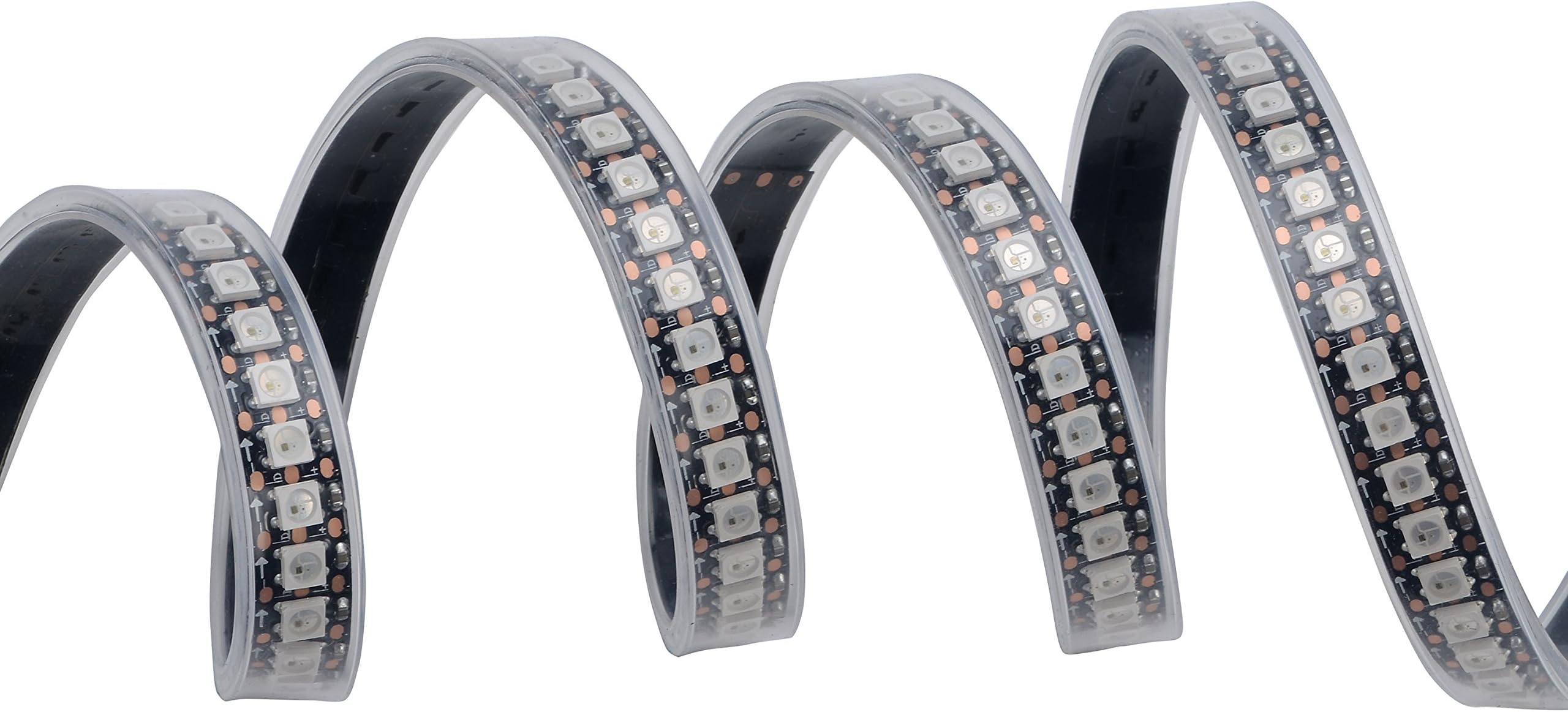 INVOLT WS2812B Individually Addressable LED Strips Lighting 144 LED/M, Dream Color Chasing Cuttable Ribbon Rope, Inside Tube IP67 Waterproof with 3-Pin JST Connectors 1M 5V