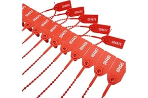 STYLIGHT - 200 Plastic Truck Seals, Shipping Seals, Trailer Seal, Fire Extinguisher Seals, Pull-Tite Plastic Seals, Tamper Evident Seals, Security Seals, Self-Locking Seals, STYLIGHT (Red 200)