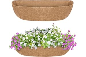 GreatBuddy 2 Pcs Coco Liners for Planters 24 Inch, Sturdy Window Box Liners, Perfect Planter Liners Replacement for The Old, 100% Natural, Easy to Straighten Out
