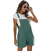 EsheSy Women's Linen Short Overalls Casual Summer Shorts Jumpsuit Rompers with Pockets