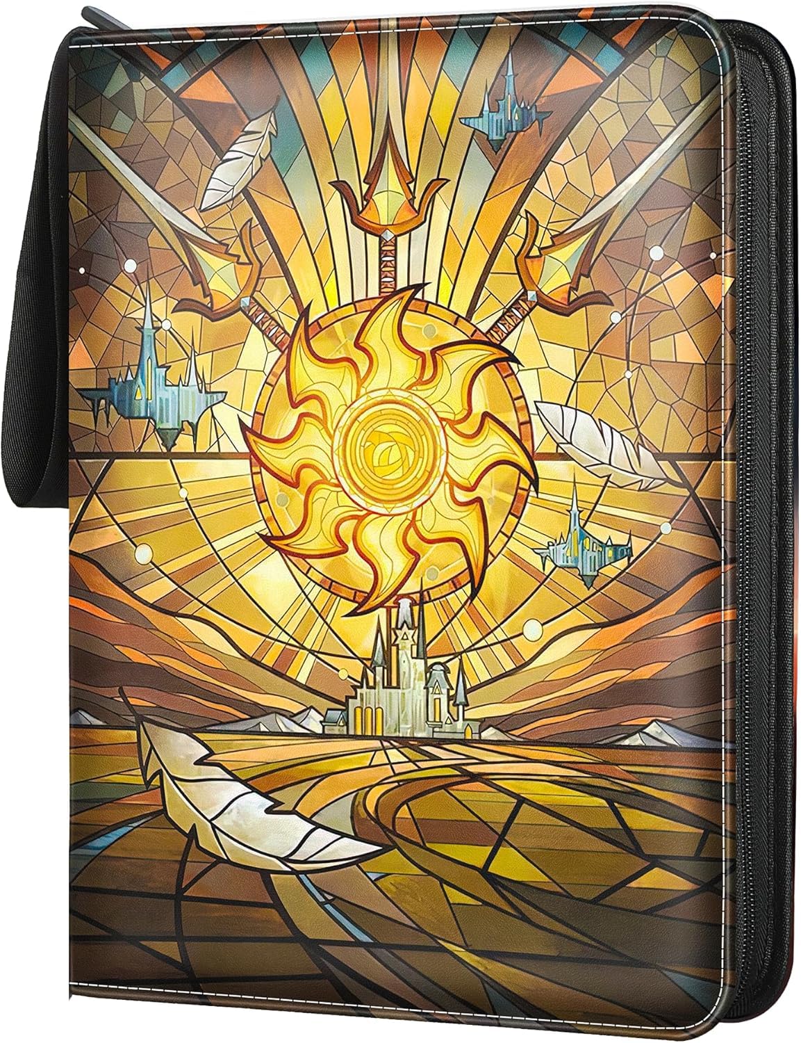 DABEEZDS Card Binder for 9 Pocket with 50 Premium 0.08mm Removable Sleevs for 900 Cards, Trading Card Binder - PU Waterproof & Portable Carrying Case Card Collection Folder (9-Pocket) (9-Pocket)