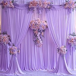 6 Panels Lavender Backdrop Curtains for Wedding