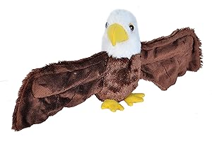 Wild Republic Huggers Bald Eagle Plush Toy, Slap Bracelet, Stuffed Animal, Kids Toys, 8"