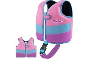 OSHYLE Kids Swim Vest with Crotch Strap - Neoprene Swim Trainer Vest for Toddlers 1-9 Years, Boys & Girls Swim Trainer with A