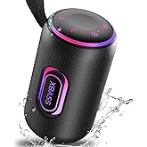 Portable Bluetooth Speaker, Bluetooth 5.4 Speaker, 30W Dual Speaker, 2.0 Channel, Deep Bass, 30H Playtime, Colorful RGB Lights, IPX7 Waterproof, TWS pairing for Outdoor/Home/Party/Travel, Gift Ideas
