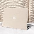 Seorsok Compatible with MacBook Pro 13 inch Case M2 2023,2022,2021-2016 A2338 M1 A2251 A2289 A2159 A1989 A1708 A1706,Elegant Leather Plastic Hard Shell Case with Transparent Keyboard Cover,Beige