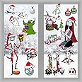 Christmas Window Clings,Merry Christmas Supplies 9pcs Window Stickers Removable Christmas Decor for Glass Windows Winter Xmas Holiday