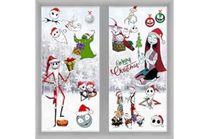 GUMWAQU Christmas Window Clings,Merry Christmas Supplies 9pcs Window Stickers Removable Christmas Decor for Glass Windows Winter Xmas Holiday
