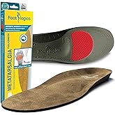 Footlogics Orthotic Shoe Insoles with Built-in Raise for Ball of Foot Pain, Morton’s Neuroma, Flat Feet - Metatarsalgia, Pair (Full Length, S (Men's 6-7.5, Women's 7.5-9))