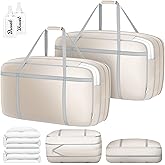 DIMJ 100L Comforter Storage Bag with Handls, Large Washable Blanket Storage, Compression Packing Totes Moving Bags With Zipper, Space Saving Containers For Pillow, Clothes, Bedding, 2 PCS