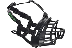 BASKERVILLE ULTRA MUZZLE - Patented Humane Design, Breathable, Dog can Pant and Drink, Adjustable, Padded, Training Muzzle for Medium-sized Dogs, Prevents Biting, Wildlife Scavenging (Size 3, Black)