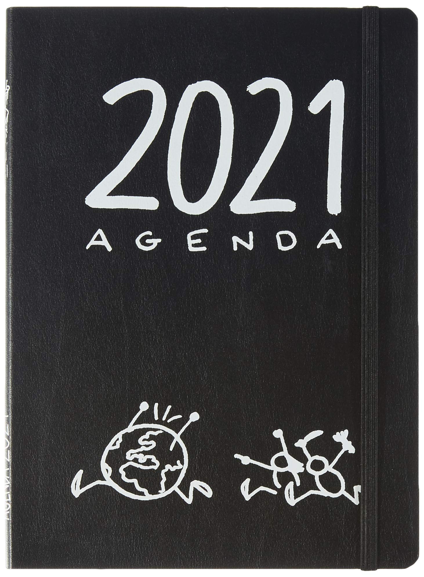 MIQUELRIUS – 2021 T-Diary – Spanish – Week View, Size 155 x 213 mm (~A5), Paper 90 g, Flexible Cover in Regenerated Leather, Colour Black, Eat The World