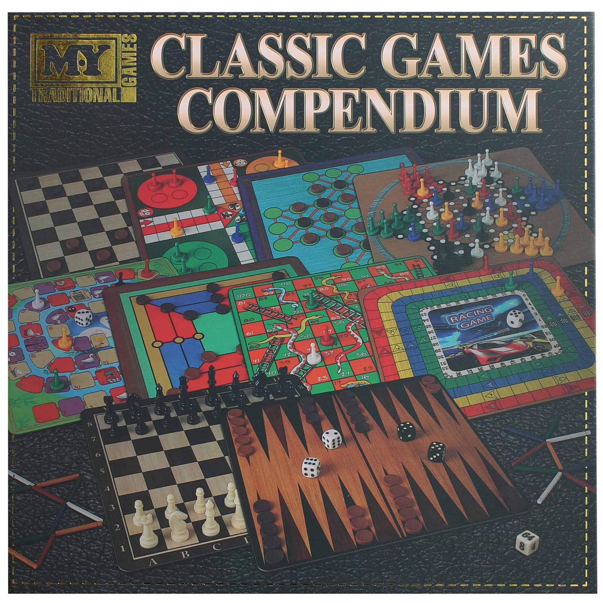 New Classic Games Compendium, 100 Board Games With Dice, Puzzles & Matchsticks, Indoor Board Game Set For Kids & Adults, Ludo, Snakes & Ladders, Chess Games Set