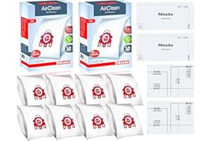 Miele FJM AirClean 3D Efficiency Vacuum Cleaner Bags - Includes 8 Genuine Air clean 2 Genuine Super Air Clean Filter + 2 Genuine Pre-Motor Protection Filters