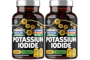 NUMBER ONE NUTRITION 2 Pack Premium Potassium Iodide Tablets, Natural KI Pills to Support Immunity, 130 mg per Serving, 300 Tablets