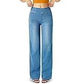 Topevil High Waisted Straight Leg Jeans，Wide Leg Jeans Woman Baggy Loose Boyfried Denim Pants