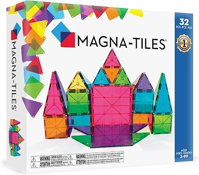 Magna-Tiles Classic 32-Piece Magnetic Construction Set Geometry Shapes