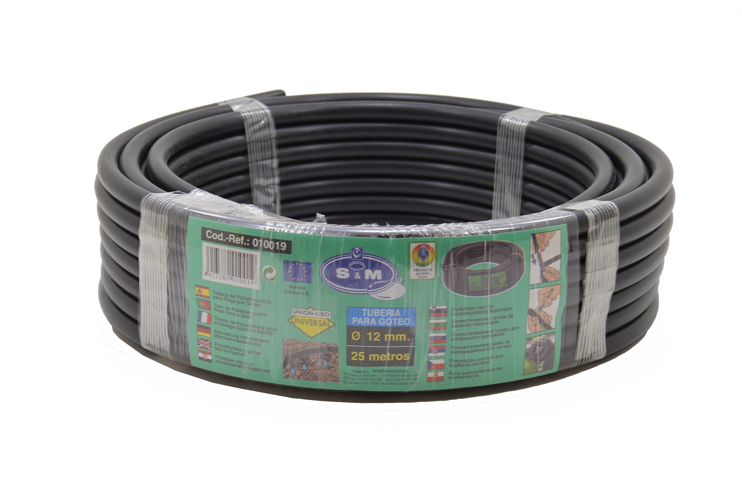 S&M s & m 010019 – Drip Pipe, 12 mm x 25 m, Black