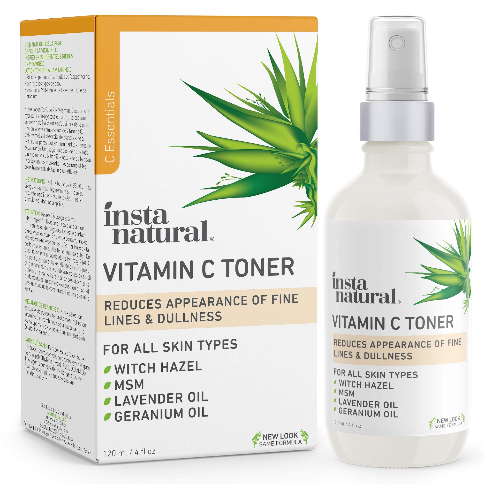 InstaNatural Vitamin C Facial Toner Anti Aging Face Spray with Witch