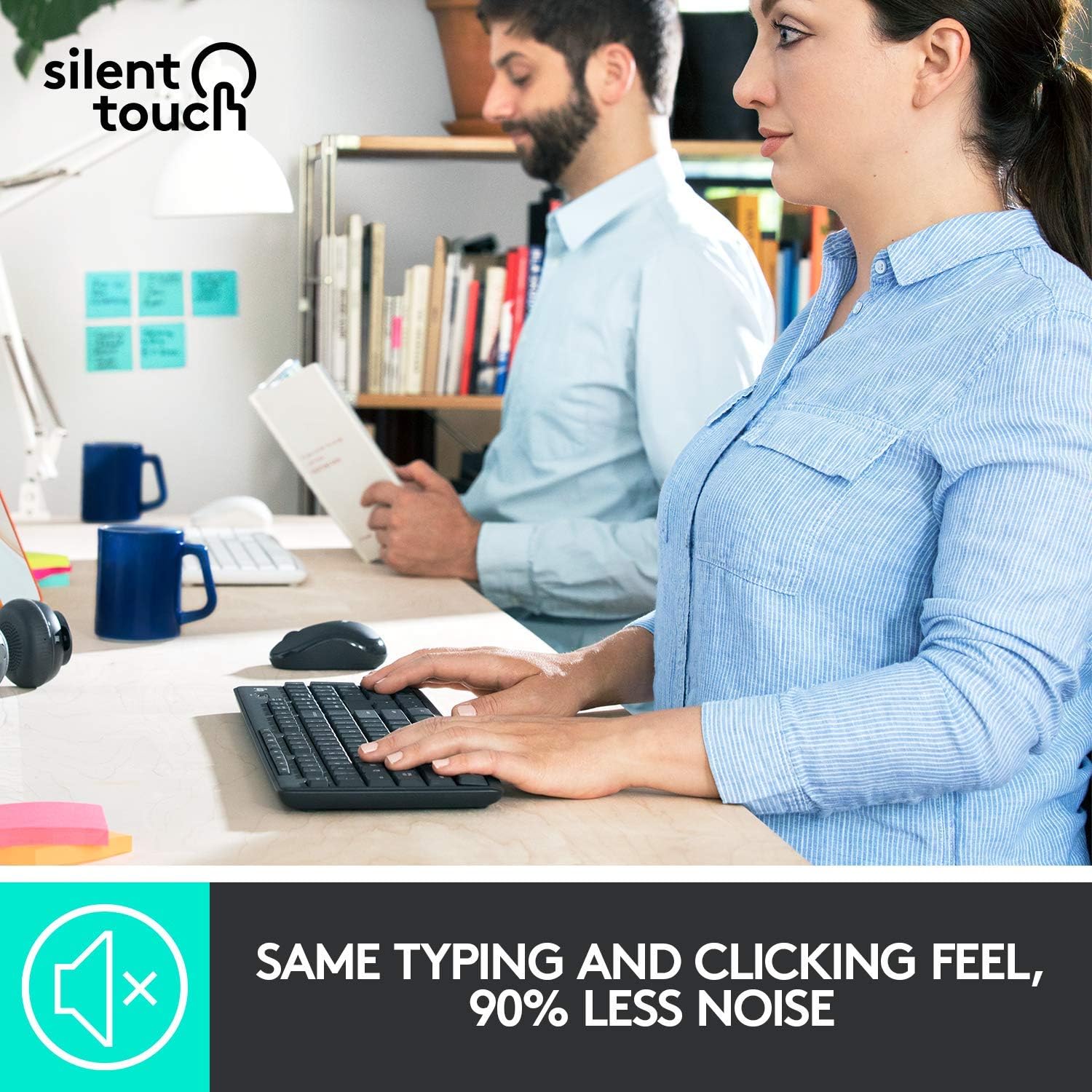 Logitech MK295 Wireless Mouse & Keyboard Combo with SilentTouch Technology, Full Numpad, Advanced Optical Tracking, Lag-Free Wireless, 90% Less Noise - Graphite: Computers & Accessories