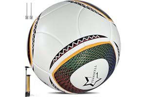 TTKAVAKEA Size 5 Soccer Ball,Waterproof PU Leather,Official Match Ball, Soccer Balls Training,with Pump & Needles