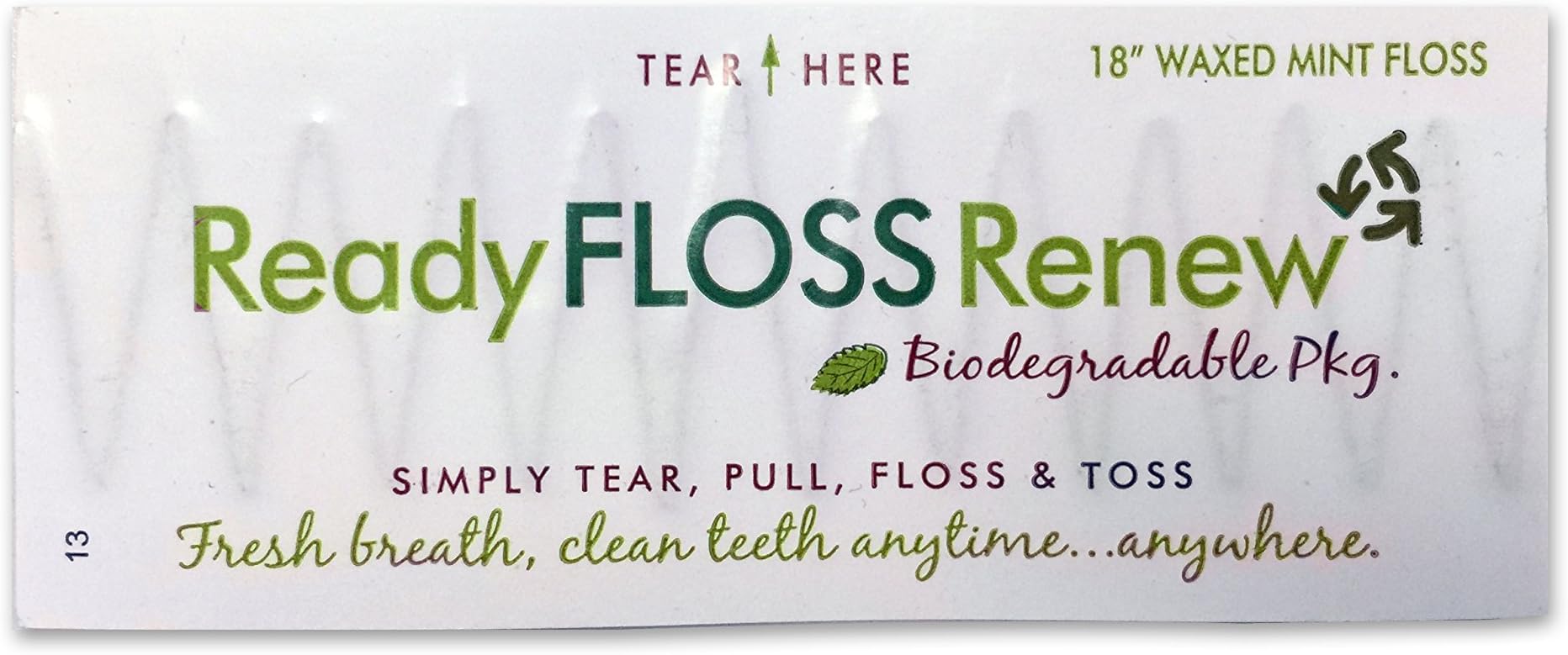 Ready Floss 18" Single Use Dental Floss 72 Count