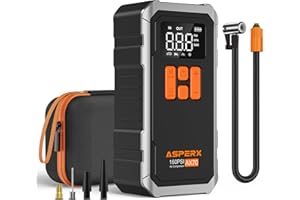 AsperX Tire Inflator Portable Air Compressor, 160PSI Cordless Portable Air Pump for Car Tire, 10000mAh 3X Faster Inflation Po