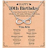 UNGENT THEM Happy 10th 11th 12th 13th 14th 16th 18th 21st Birthday Gifts, Love is Forever Infinity Cross Necklace Religious Presents for Women Her