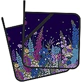 Gearsly Pot Holder Set of 2,Weeds Plants Kitchen Heat Resistant Potholder for BBQ Cooking Baking,Food Hot Pat for Women Men Kitchen Wear