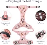 HEELE Large Dog Harness Reflective No Pull Flower Pink Size L view 7