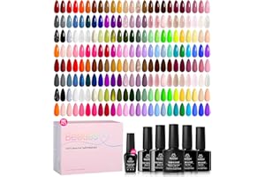 BEETLES GEL POLISH Beetles Gel Nail Polish Set - Chroma Dreams 100 Colors Polish Kit, Pink Blue Orange Purple Fall Winter Gel Nail Colors, with 5Pcs Base Top Coat Soak off UV Gel