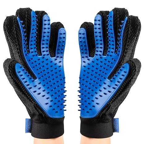 OMORC 2PCS Pet Bürste Handschuh, atmungsaktiv und hautfreundlich, Imitation-Hand-Design, verstellbares Handgelenk, Fellentfer