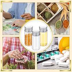 Didaey 100 Pcs Vials Clear Mini Glass Bottles with