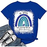 YZMI Autism Awareness Shirt Womens Autism Acceptance Month Grahic Short Sleeve Tee Tops