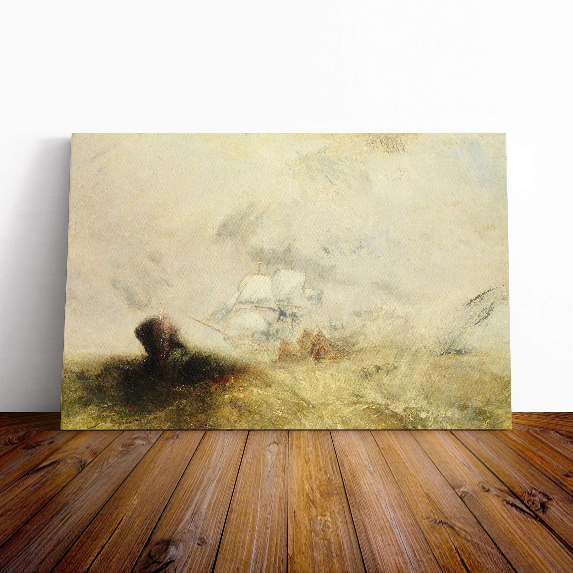 Joseph Mallord William Turner The Whale Ship Canvas Print | Gallery Wrapped 30mm Frame Wall Art | 20x14 inches | Ready to Hang | Contemporary Animals Picture | Living Room Bedroom Lounge Office