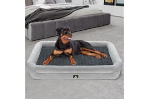 Veehoo XXXL Dog Bed for Large Dogs - Orthopedic Dog Bed with Removable Washable Cover, 4-Sides Bolster Jumbo Dog Couch Bed Pet Sofa Bed with Nonslip Bottom, Dark Grey
