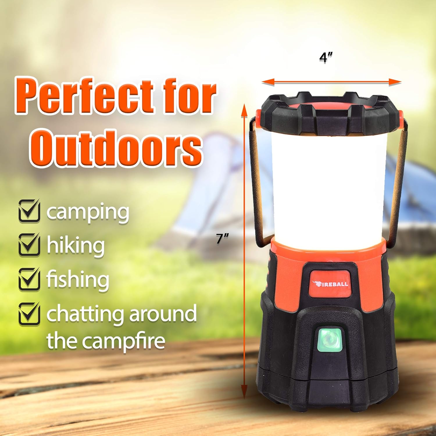 Blazin Fireball | Dimmable Lantern Battery Powered | 1000 Lumen LED Lantern | Emergency, Storm, Camping Torch | Battery Operated Lights - - 