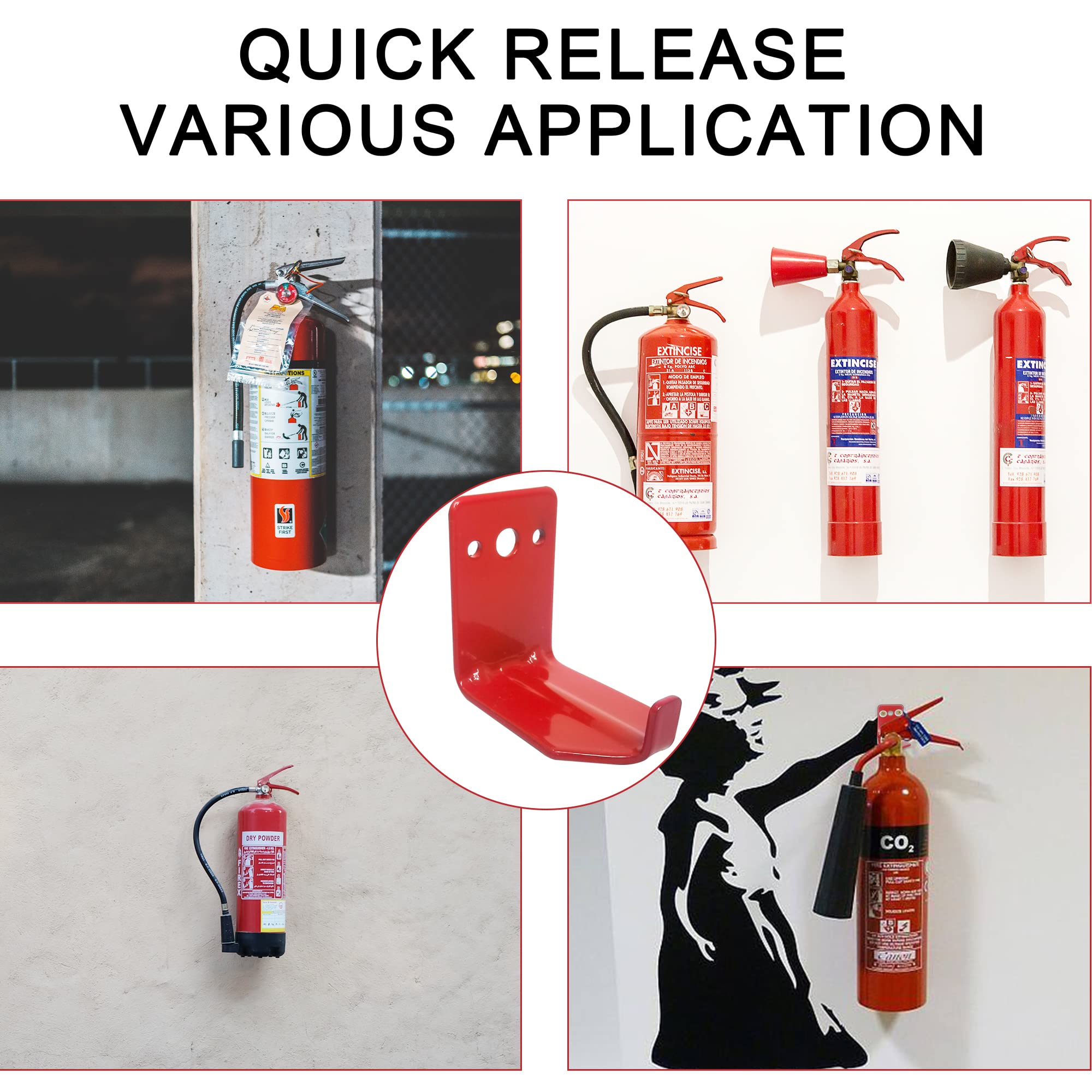 4) 10LB UNIVERSAL FIRE EXTINGUISHER BRACKET NEW HOOK STYLE WALL